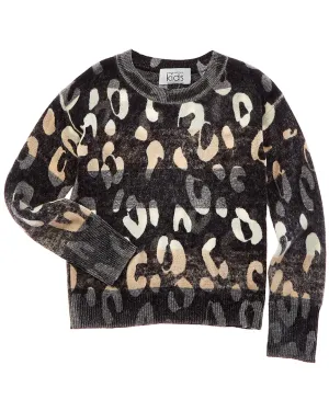 Autumn Cashmere Striped Leopard Wool & Cashmere-Blend Sweater