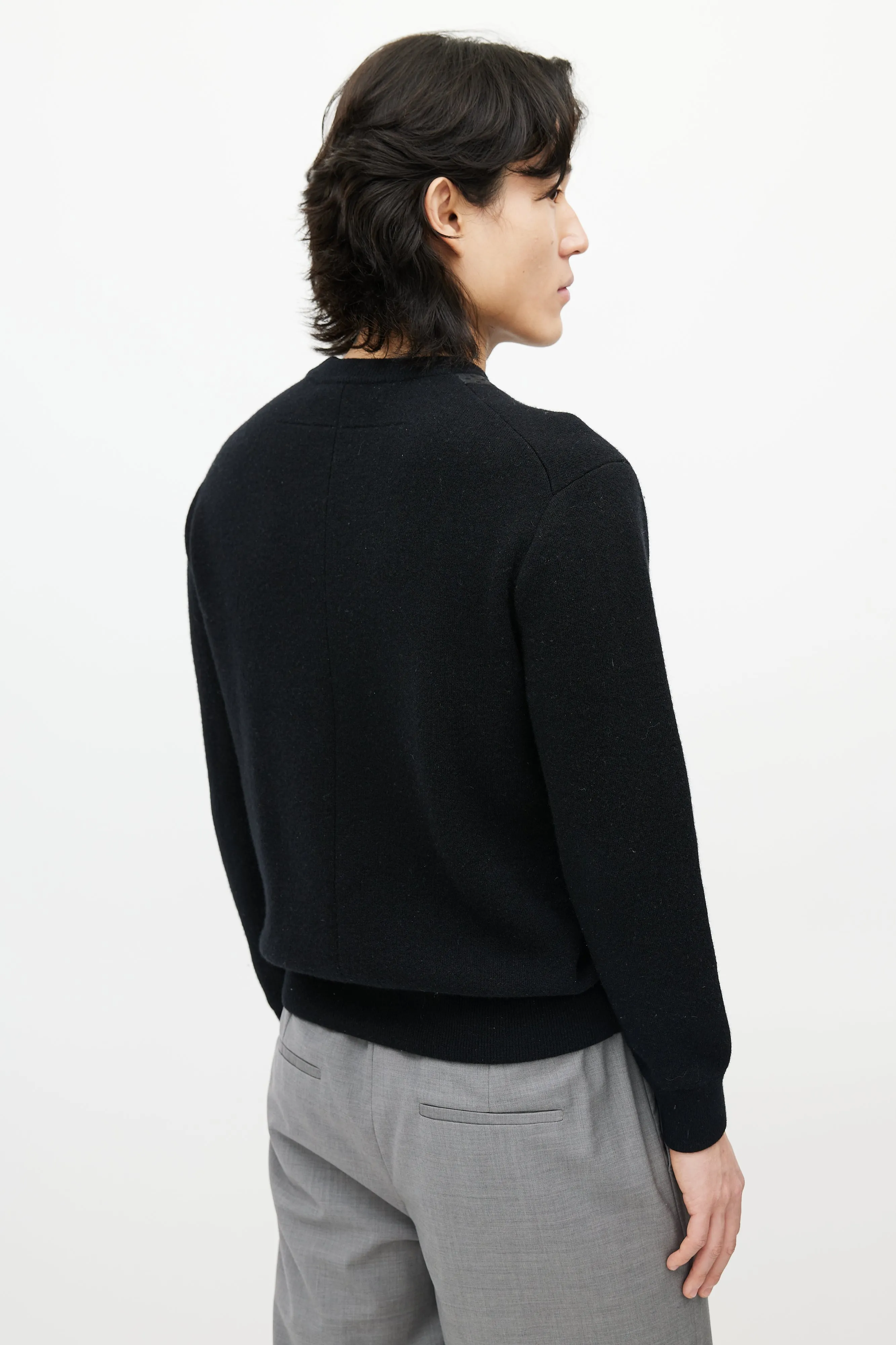Black & Multicolour Wool Face Sweater