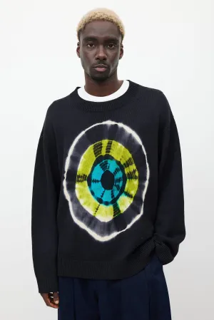 Black & Multicolour Wool Tie Dye Sweater