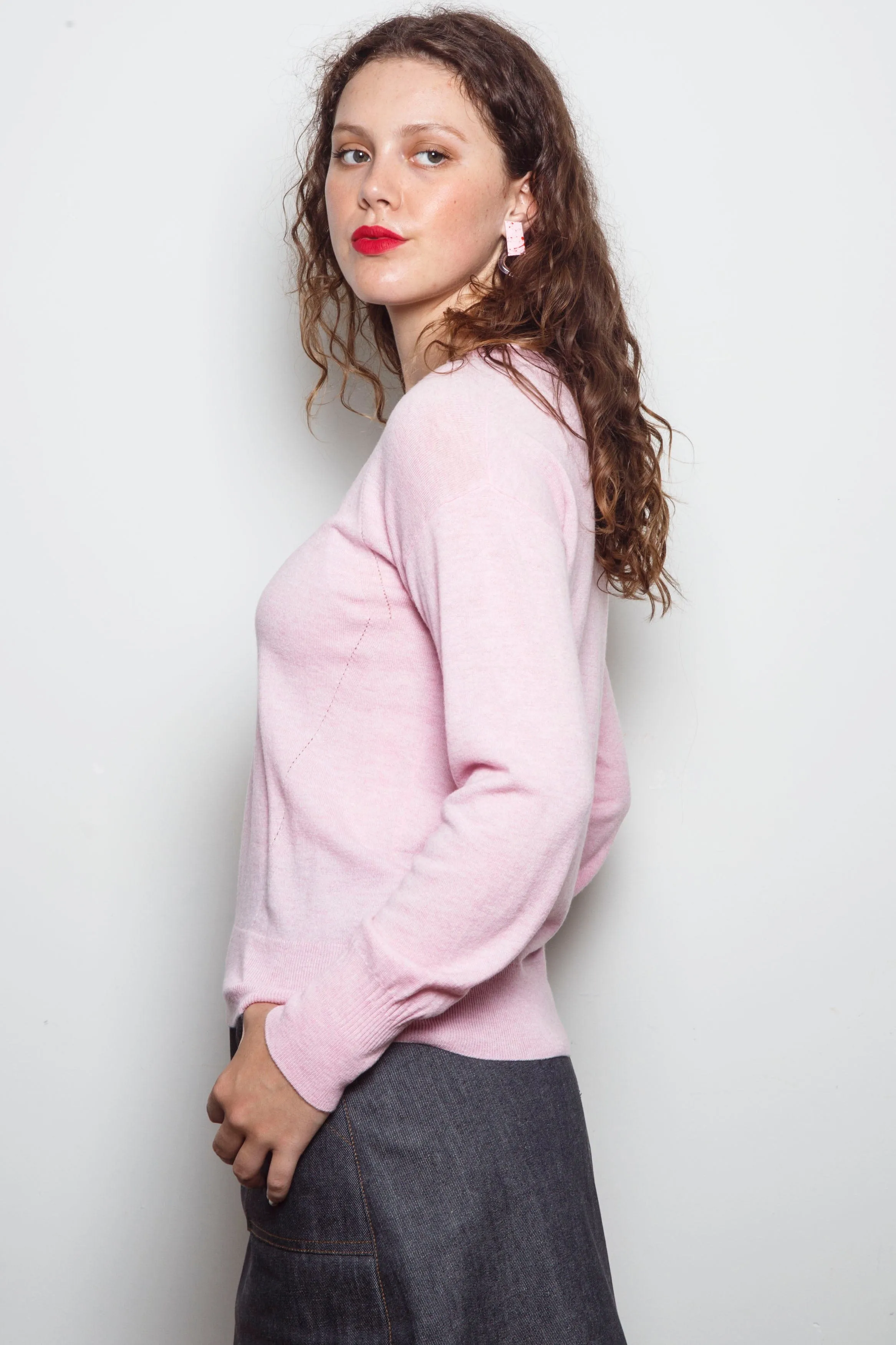 Dalston Veeta V-Neck Sweater Tea Rose