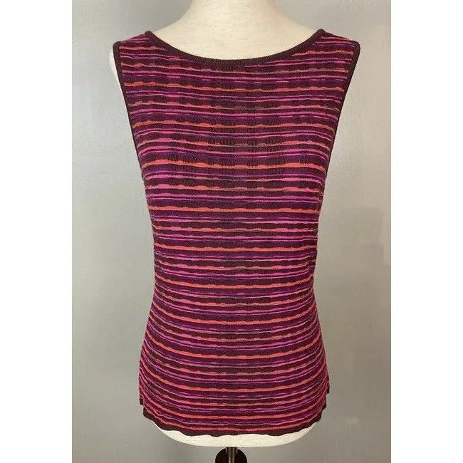Missoni Red Purple Black Top Twin Set Cardigan