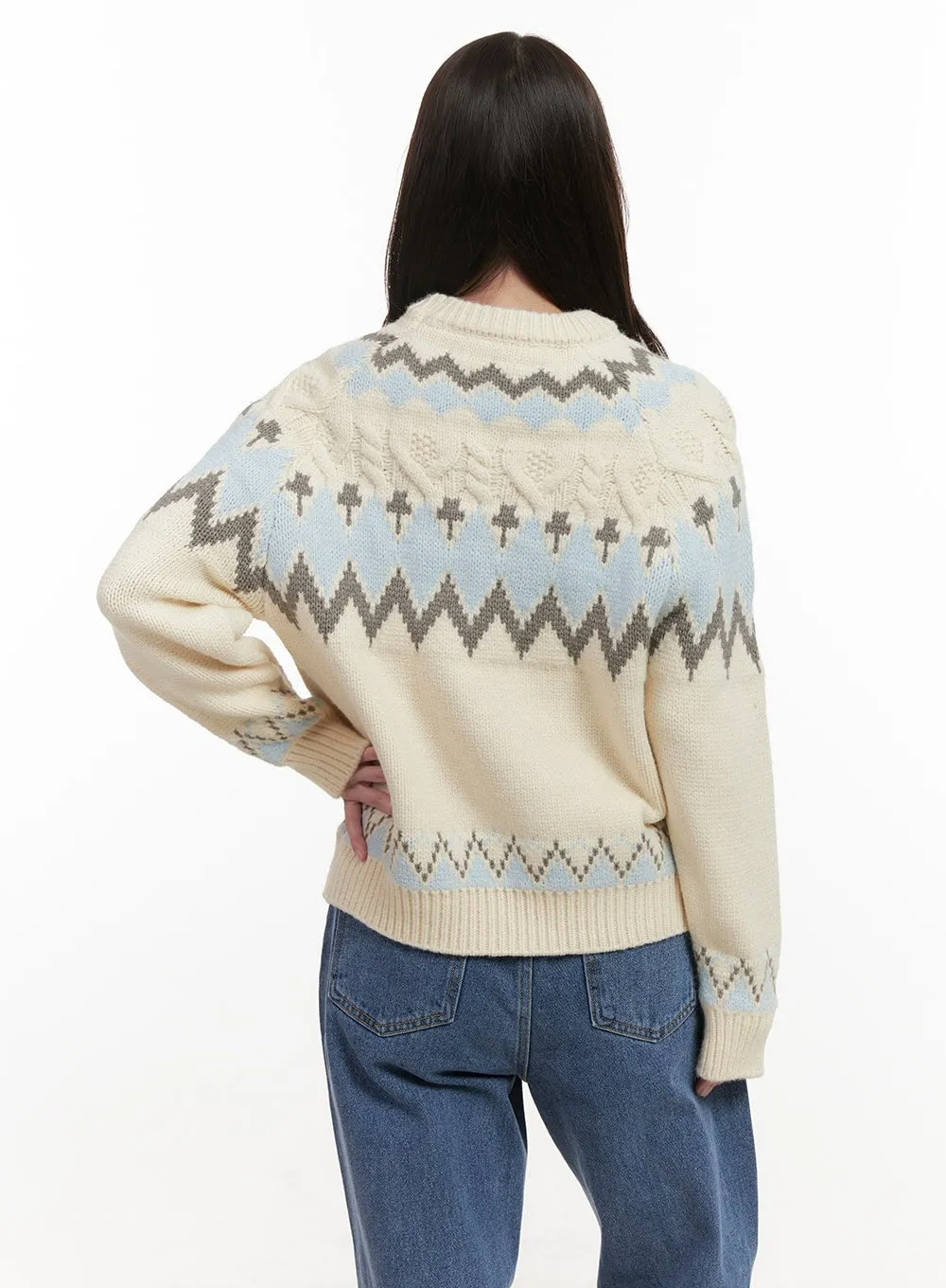 Nordic Knit Round Neck Sweater ON429