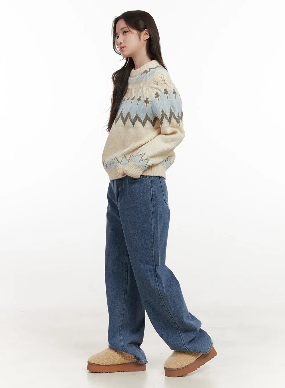 Nordic Knit Round Neck Sweater ON429