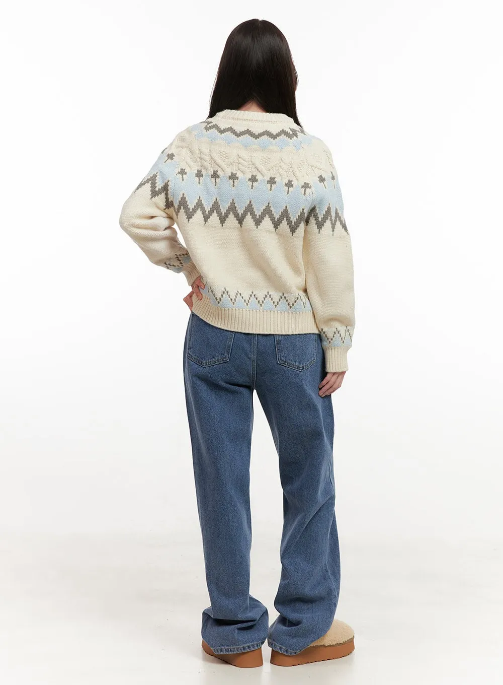 Nordic Knit Round Neck Sweater ON429