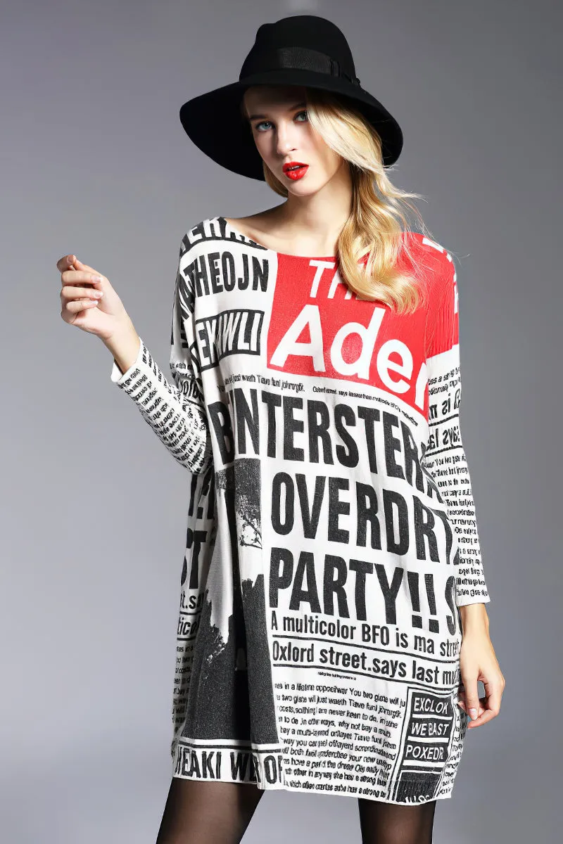 Women's plus size letter print pullover sweater