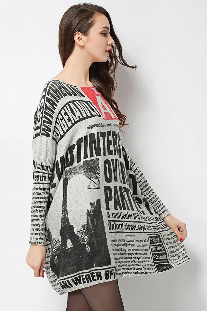 Women's plus size letter print pullover sweater